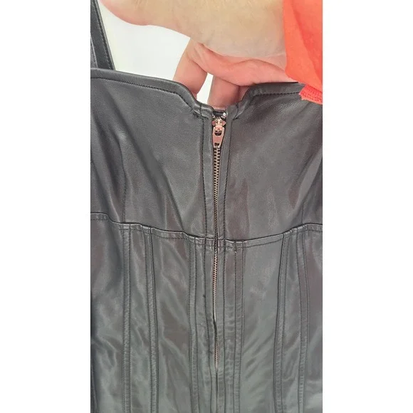 Free People Pleasant Surprise Black Vegan Romper Corset 0 Grunge Goth Clubwear - Picture 6 of 12